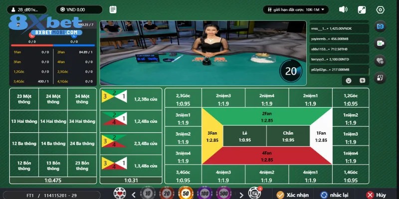 Bàn cược fantan cùng bạn khám phá khuy trắng