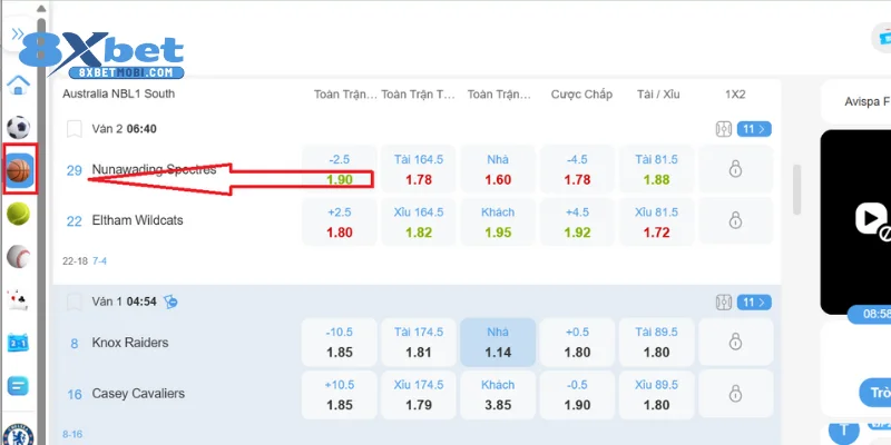 Lựa chọn thể thao để cá độ bóng rổ 8xbet dễ dàng