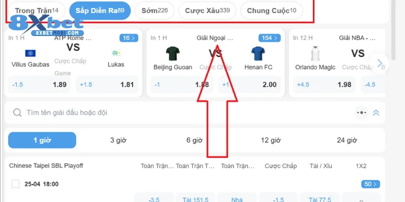 Người chơi có thể theo dõi trận đấu bóng rổ 8xbet trực tiếp